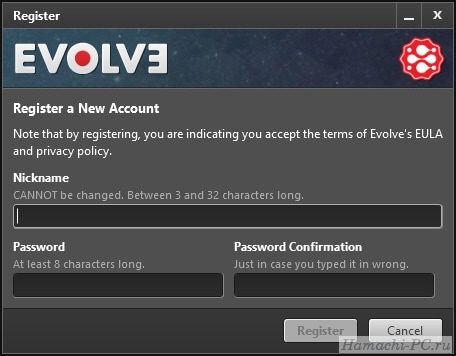 Регистрация в программе Evolve Регистрация в программе Evolve